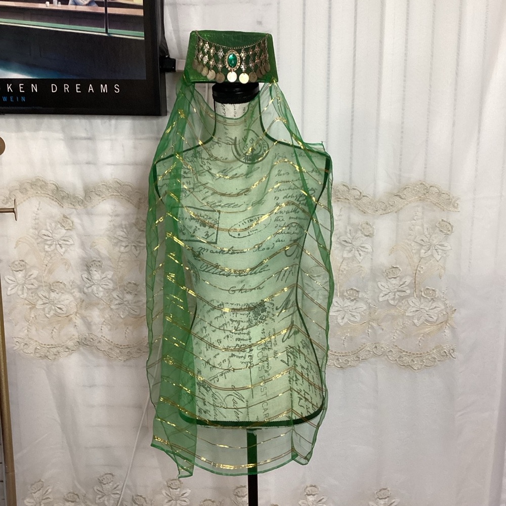 Belly Dancer Hat Cap with Veil Halloween Costume Women